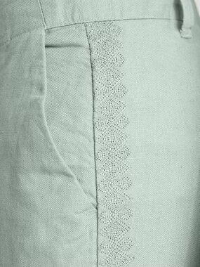 GAP Girlfriend Embroidered Stripe Chinosi in Linen-Cotton - Desert Sage - Size 8
